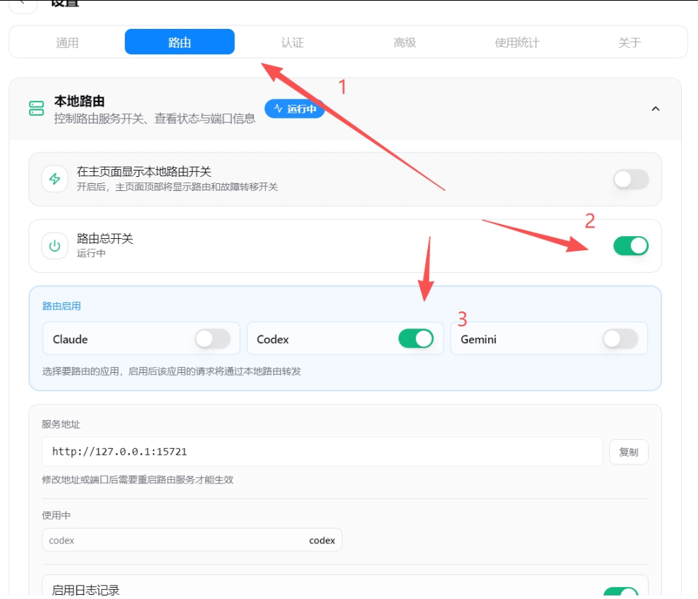 本地路由设置示例